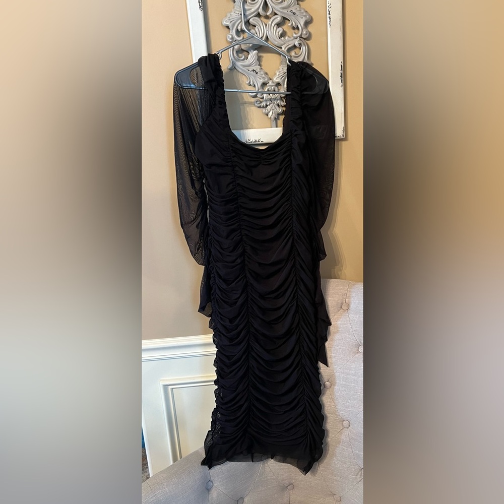 Fashion Nova Did You Mesh Me ruched midi dress